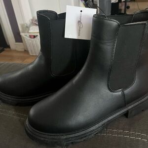 Black Chelsea Lug Boots